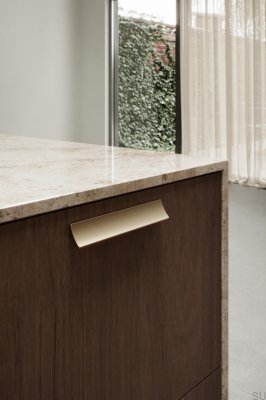 Tirador para mueble rectangular Ciel 160 Aluminio Oro Mate