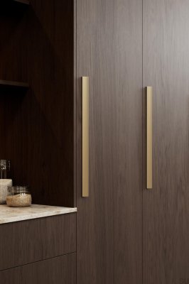 Tirador alargado para muebles Ciel 160/544 de aluminio dorado mate
