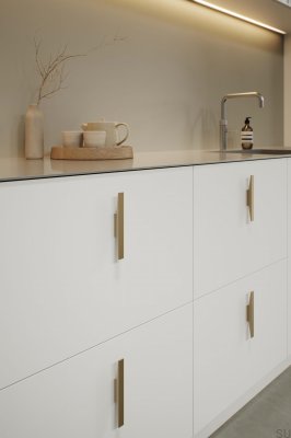 Tirador para mueble rectangular Facet 32 Aluminio Oro Mate