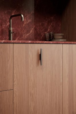 Tirador para mueble rectangular Facet 32 Aluminio Marrón Mate