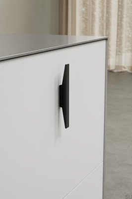 Tirador para mueble alargado Facet 32, aluminio, negro mate