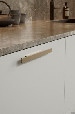 Tirador para muebles rectangular Facet 96 Aluminio Dorado Mate