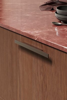 Tirador para muebles rectangular Facet 96 Aluminio Marrón Mate