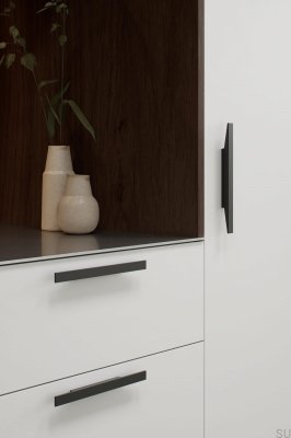 Tirador para mueble alargado Facet 96, aluminio, negro mate