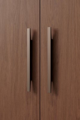 Tirador para muebles rectangular Facet 160 Aluminio Marrón Mate