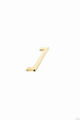 Tirador para muebles alargado, plano, de metal dorado pulido, 128 mm
