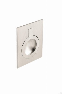 Tirador para mueble empotrado Flush 32 de metal plateado