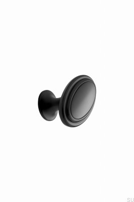 Pomo para mueble ovalado 60 de metal, negro mate