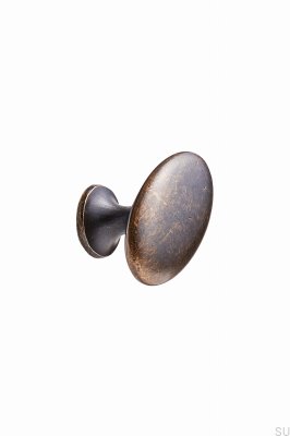 Perilla para muebles simple ovalada con pasadores 26 metal bronce antiguo