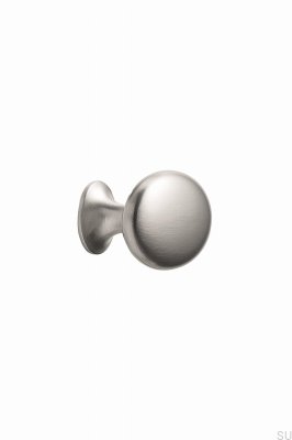Perilla para muebles ovalada simple con junta tórica de 26 mm de metal plateado