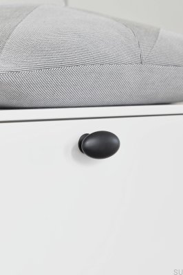 Pomo para mueble Oval Simple W/Pins 26, metal negro mate