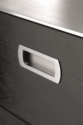 Tirador para mueble empotrado Lux 128 Metal Plata
