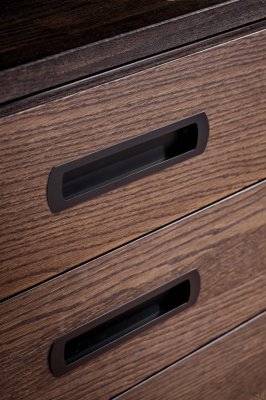 Tirador para mueble empotrado Lux 192, metal, negro mate