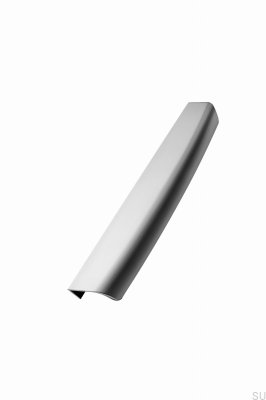 Tirador para muebles con borde cepillado de metal plateado Wow 256
