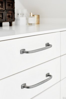 Tirador para mueble alargado Classic 160, gris metalizado