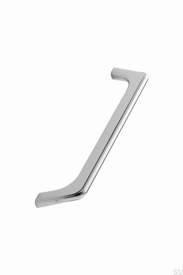 Tirador alargado para muebles de cromo plateado y metal Vista 160