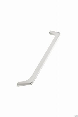 Tirador alargado para muebles de metal cepillado plateado Vista 192