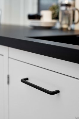 Tirador para mueble alargado Compact 160 Metal Negro Mate