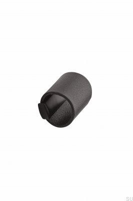 Pomo para muebles Drum 32 de metal negro con piel negra