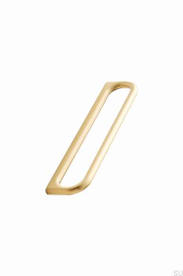 Tirador alargado para muebles Luck 160 de metal cepillado dorado