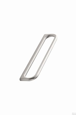 Tirador alargado para muebles de metal plateado Luck 160