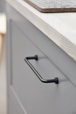 Tirador longitudinal para mueble Lounge 128, metal, negro mate