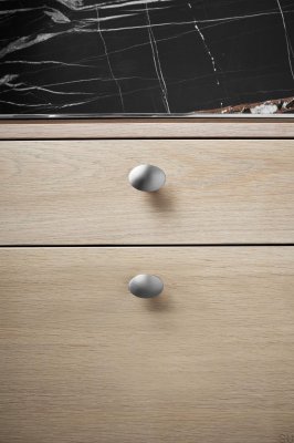 Pomo para muebles Cúpula con junta tórica 49,8 Metal Plata