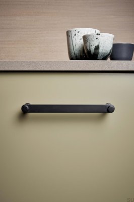 Tirador para mueble rectangular Pillar 160, metal, negro mate
