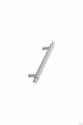 Tirador alargado para muebles de metal plateado Manor 128