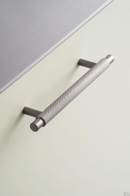 Tirador alargado para muebles de metal plateado Manor 192