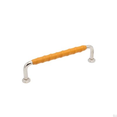 Tirador para mueble oblongo 1353128 Cuero Tärnsjö natural níquel