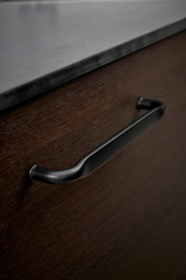 Tirador para mueble alargado Gate 160, metal, negro mate