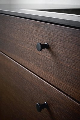Pomo para mueble Gate 18.2, metal negro mate