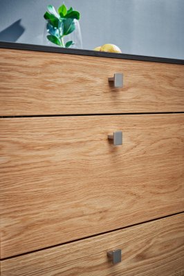 Perilla para muebles de metal plateado Transit 16