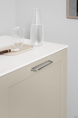 Tirador alargado para muebles D-Lite 160 de metal niquelado