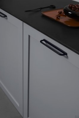 Tirador para mueble alargado D-Lite 160, metal, negro mate