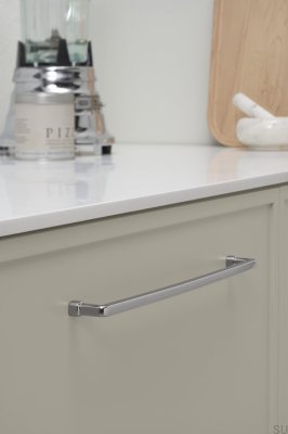 Tirador alargado para muebles de metal niquelado Equester 320