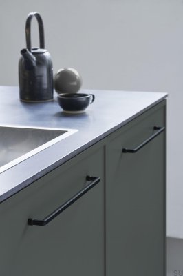 Tirador para mueble alargado Equester 320, metal, negro mate