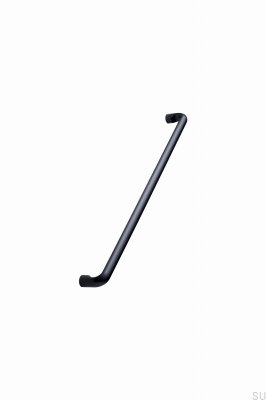 Tirador alargado para muebles Carve 320 de metal antracita cepillado