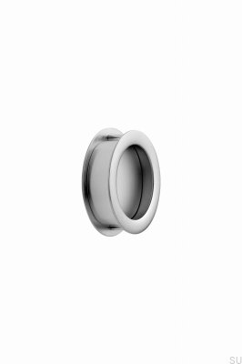 Tirador para mueble empotrado Tub Round 52,5 de metal plateado