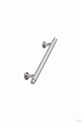 Tirador alargado para muebles de metal Villa 128, niquelado plateado