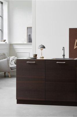 Tirador alargado para muebles de metal Villa 128, niquelado plateado