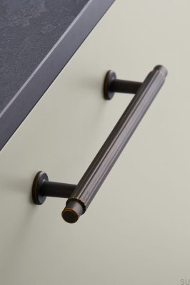 Tirador para mueble alargado Villa 128, metal, bronce antiguo