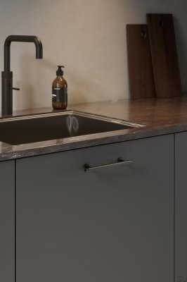 Tirador para mueble rectangular Villa 128 Gun-Metal