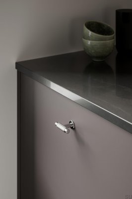Pomo para muebles T-Bar Villa T 50 de metal cromado plateado