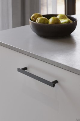 Tirador para mueble rectangular Bis 160 Madera Fresno Negro Mate