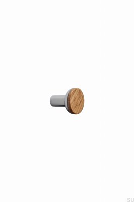 Pomo para mueble Bis 24 de madera, roble blanco mate