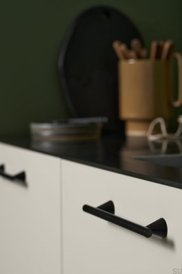 Tirador para mueble alargado Delta 160, metal, negro mate