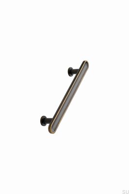Tirador para mueble longitudinal Chateau 128, metal, bronce antiguo