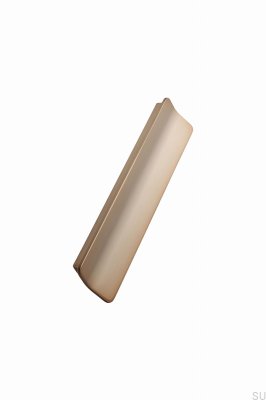 Tirador alargado para muebles Leaf 160 de metal cepillado dorado